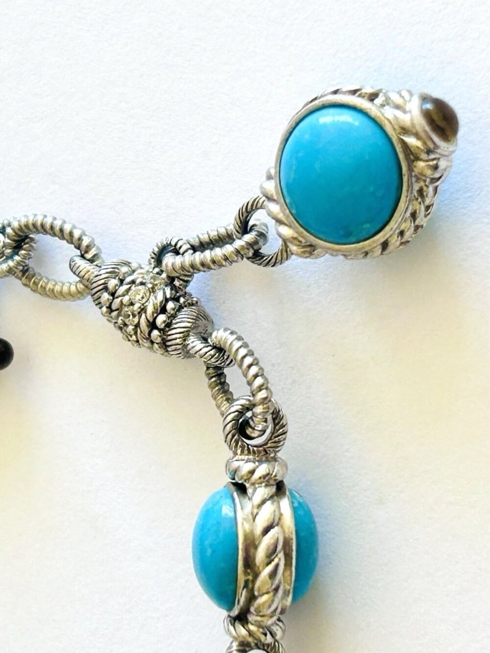 Judith Ripka Turquoise Sleeping Beauty 7.5" Toggle Bracelet with Charm 33g. - Picture 10 of 15